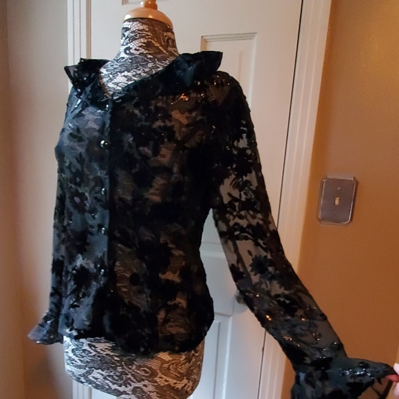 Virgo romantic & sexy see thru lace top, size 8 - Picture 3 of 8